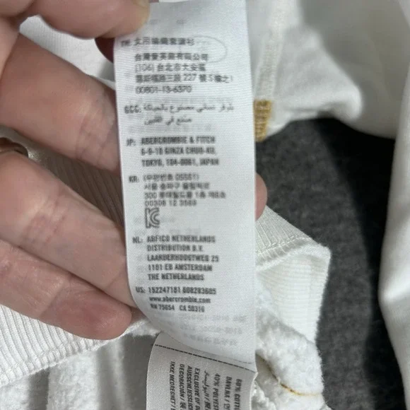 Abercrombie & Fitch Sweatshirt Womens Cropped Boxy Fit Size M V-Neck Preppy Y2K - Picture 6 of 6